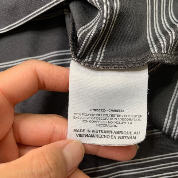 Nike Golf Shirt Mens L Large Grizzly Grey Tour Performance Dri Fit Striped Polo - Picture 7 of 11